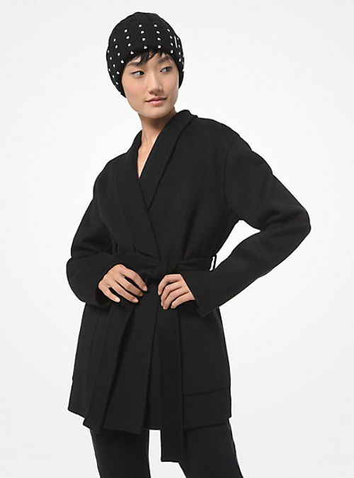 MK Wool Blend Wrap Coat -...