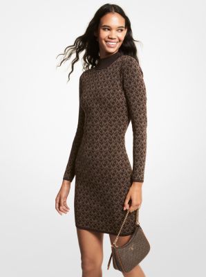 Michael kors smocked jacquard cheap dress