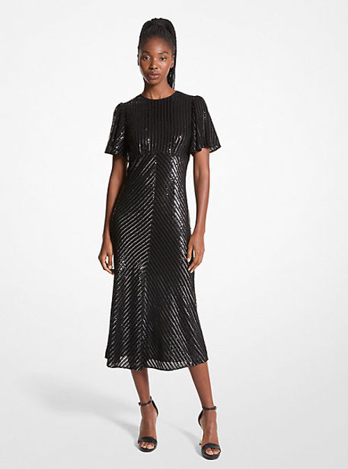 MK Sequined Georgette Midi...