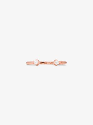 MK 14K Rose Gold-Plated Sterling Silver Pavé Ring - Rose Gold