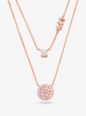 Michael kors circle necklace hotsell rose gold