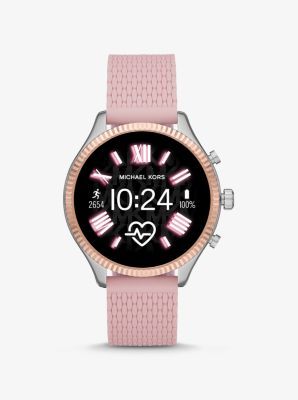 runway heart rate acetate and rainbow pavé smartwatch