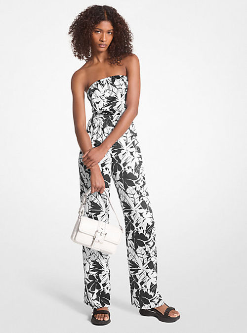 MK Palm Print Satin Tie-Back...