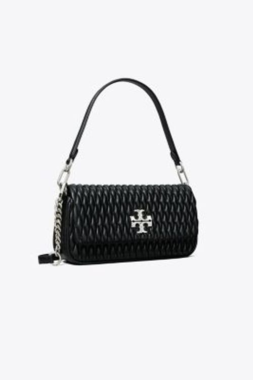 Tory Burch Kira Small Metallic Ruched Shoulder Bag