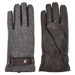 Magee 1866 Grey Farnagh Herringbone Donegal Tweed Men's Gloves