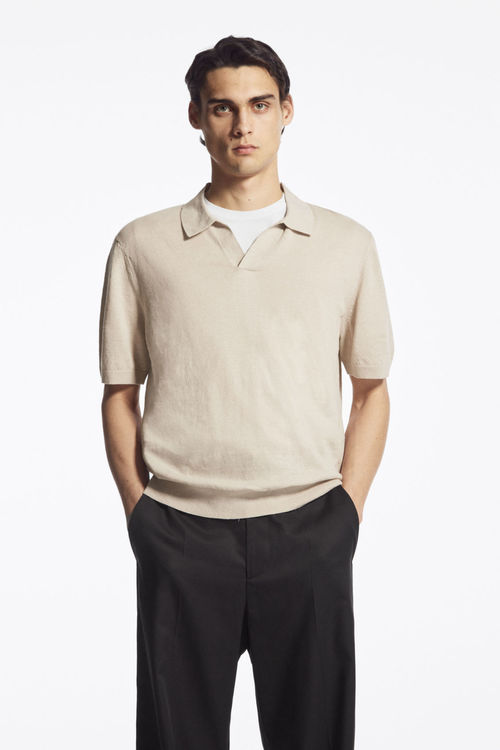 COS Men's Knitted Linen Polo...