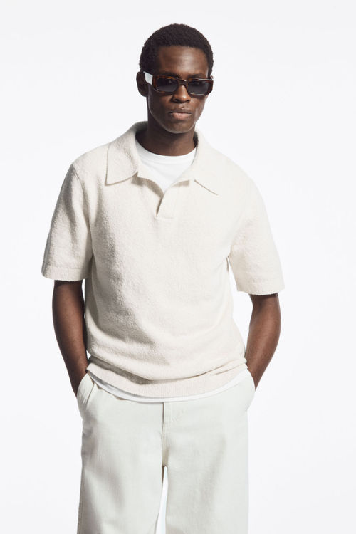 COS Men's Bouclé-Knit Polo...