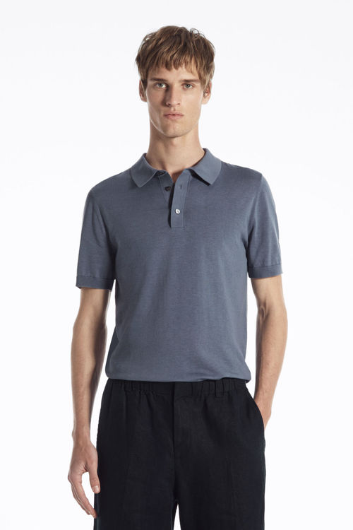 COS Men's Knitted Silk Polo...