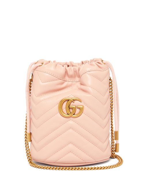 light pink bucket bag