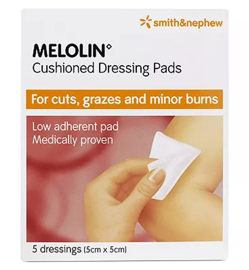 Smith Nephew Melolin Cushioned Dressing Pads 5 Dressing 5x5cm