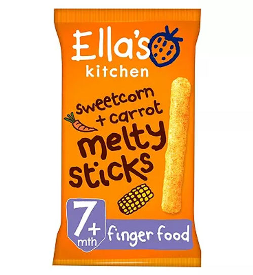 Ella S Kitchen Organic Sweetcorn Carrot Melty Sticks Pack 7