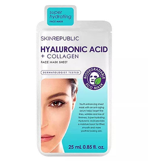 Skin Republic Hyaluronic Acid Collagen Face Sheet Mask 25ml