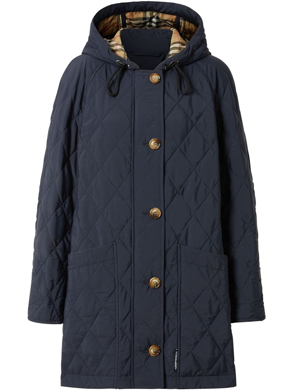 embroidered crest diamond quilted jacket