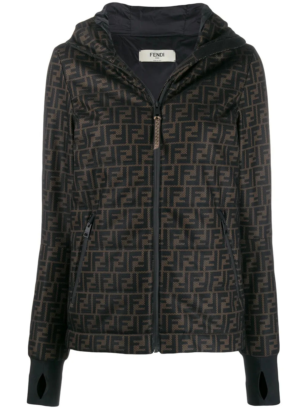 fendi ff motif shearling jacket