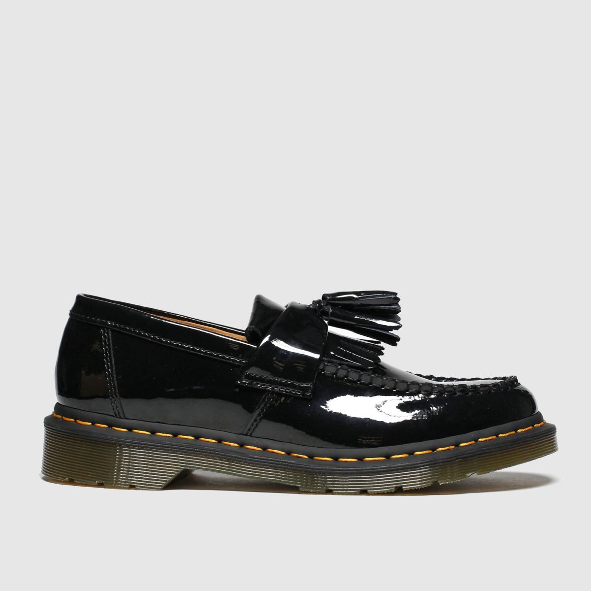 dr martens black lyric spin lace shoe patent flat shoes