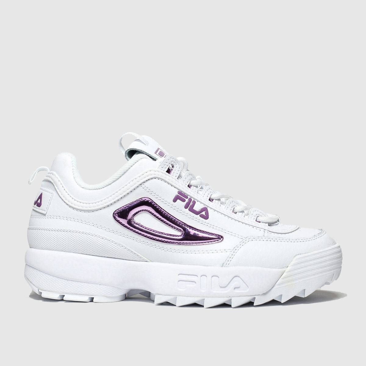 white & purple disruptor ii premium low trainers