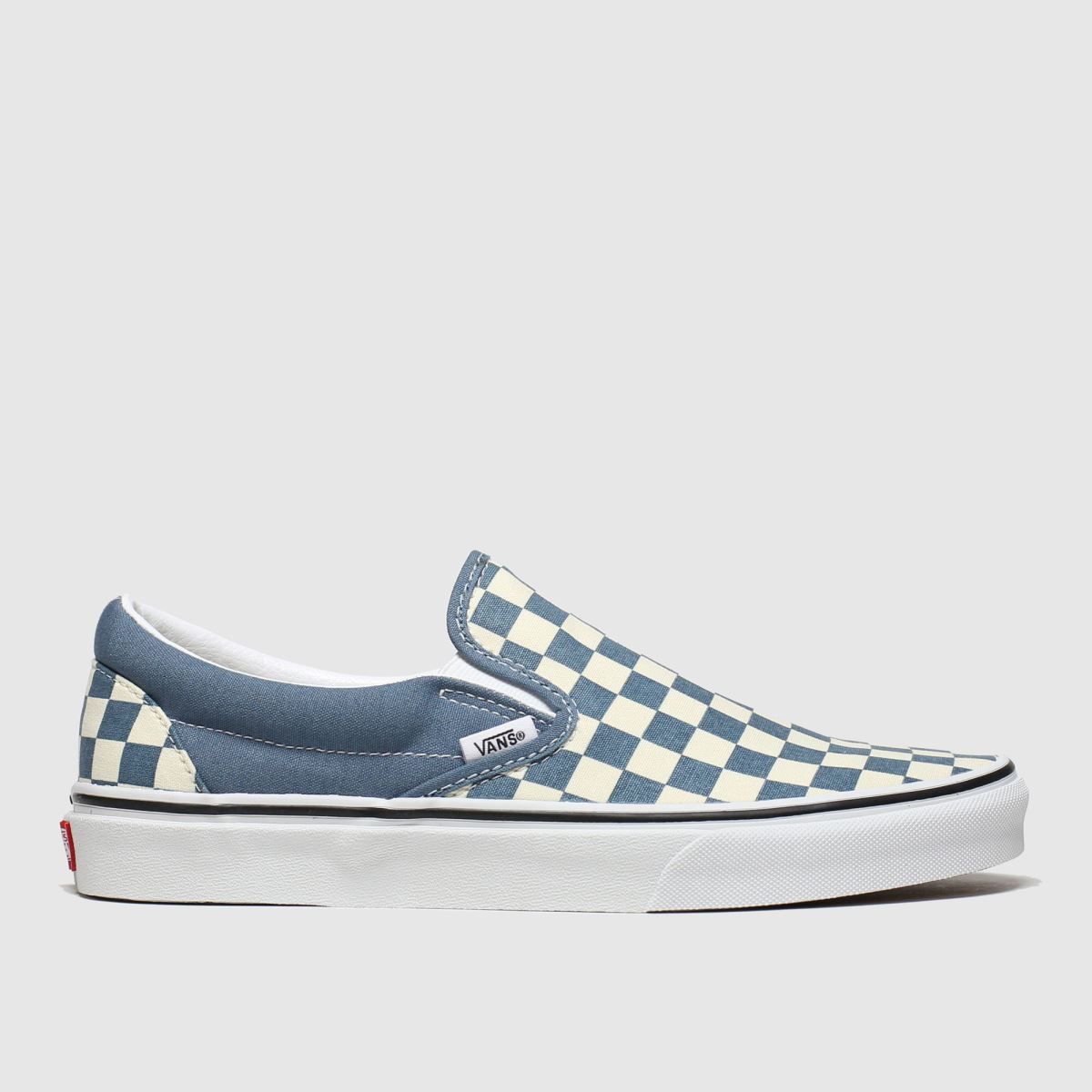 pale blue classic slip check foxing trainers