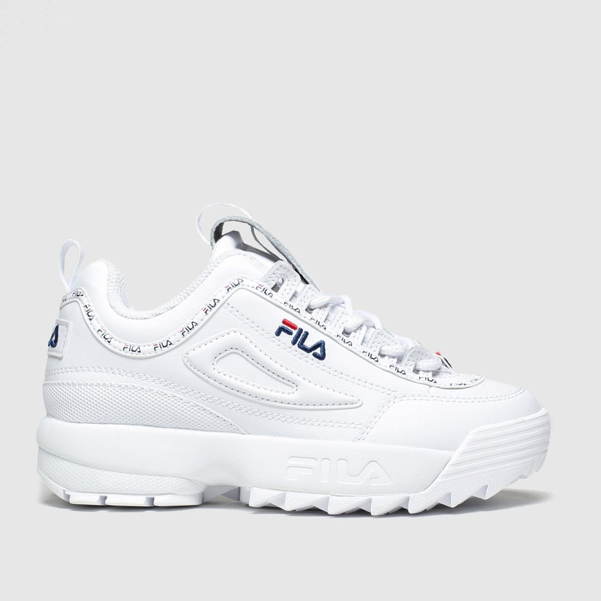 junior white fila trainers