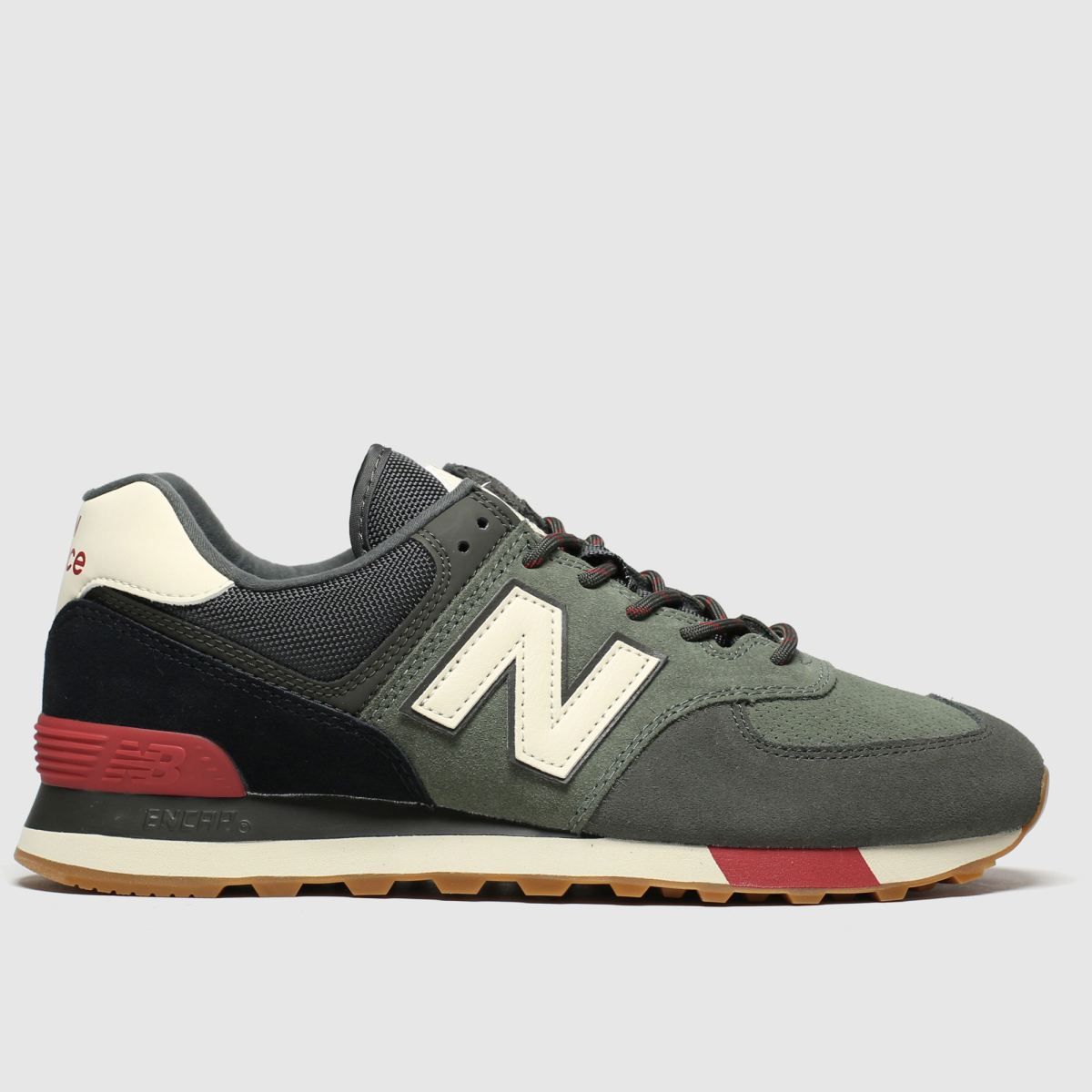 new balance dark green 574 trainers