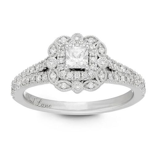 Neil Lane Platinum 0 68ct Princess Cut Diamond Ring Compare