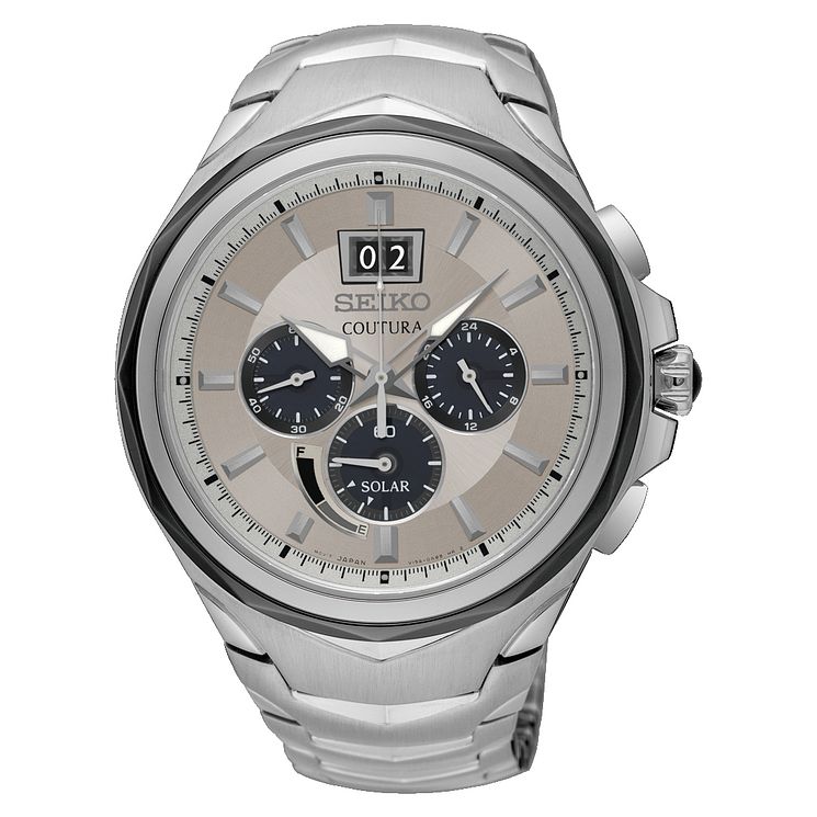seiko coutura men's steel bracelet chronograph watch