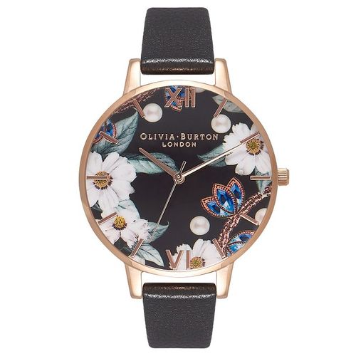 Olivia Burton Bejewelled Floral Ladies Leather Strap Watch Compare The Oracle Reading