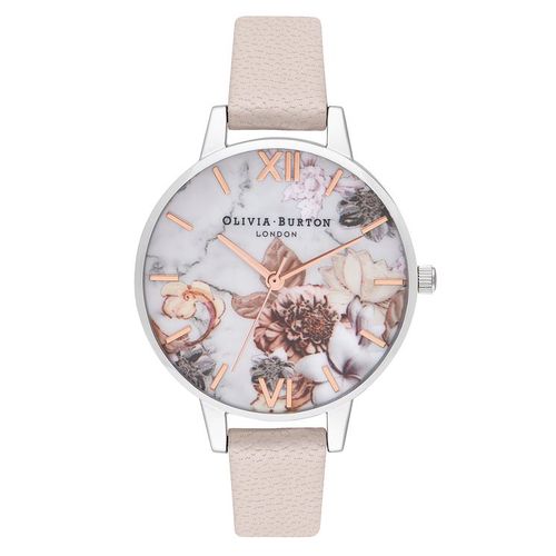 Olivia Burton Marble Florals White Leather Strap Watch Compare The Oracle Reading