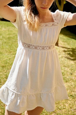 urban outfitters white lace dress