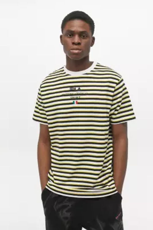 Fila Uo Exclusive Black And Yellow Stripe T Shirt Black S At