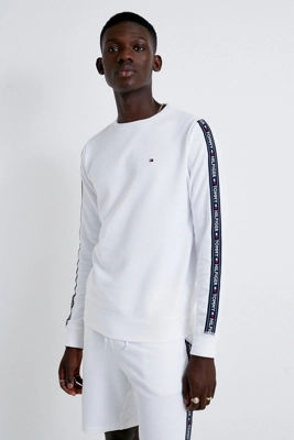 tommy hilfiger tape sweatshirt white