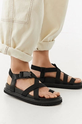 tommy hilfiger black mesh web sporty sandals