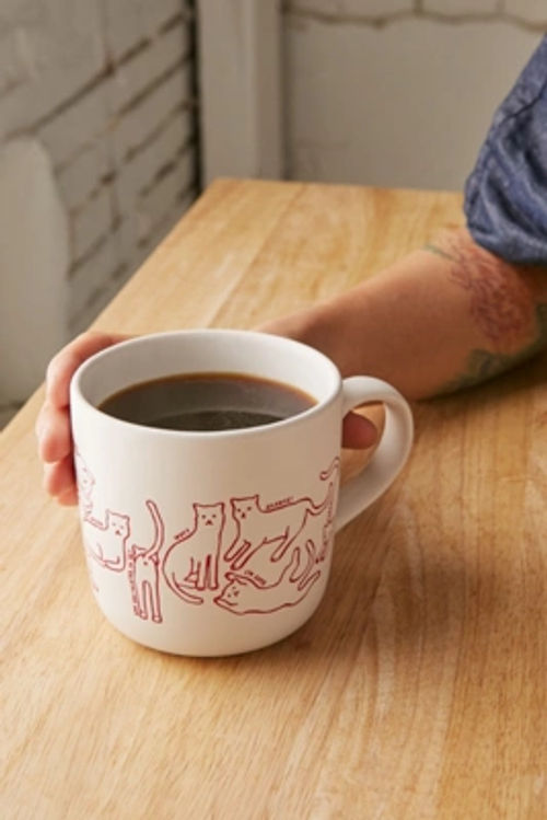 Cat Print Mug White At Urban Outfitters Compare Bluewater