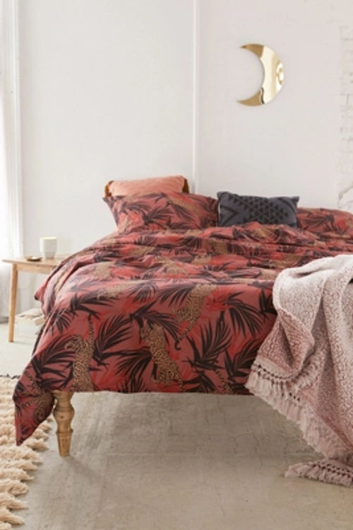 Jungle Cats Duvet Cover Set Red Single At Urban Outfitters