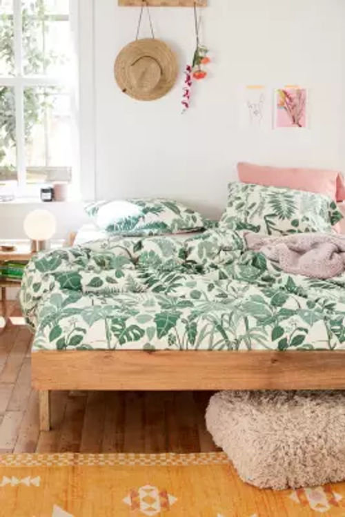 Jungle Leaves Duvet Cover Set Green King At Urban Outfitters