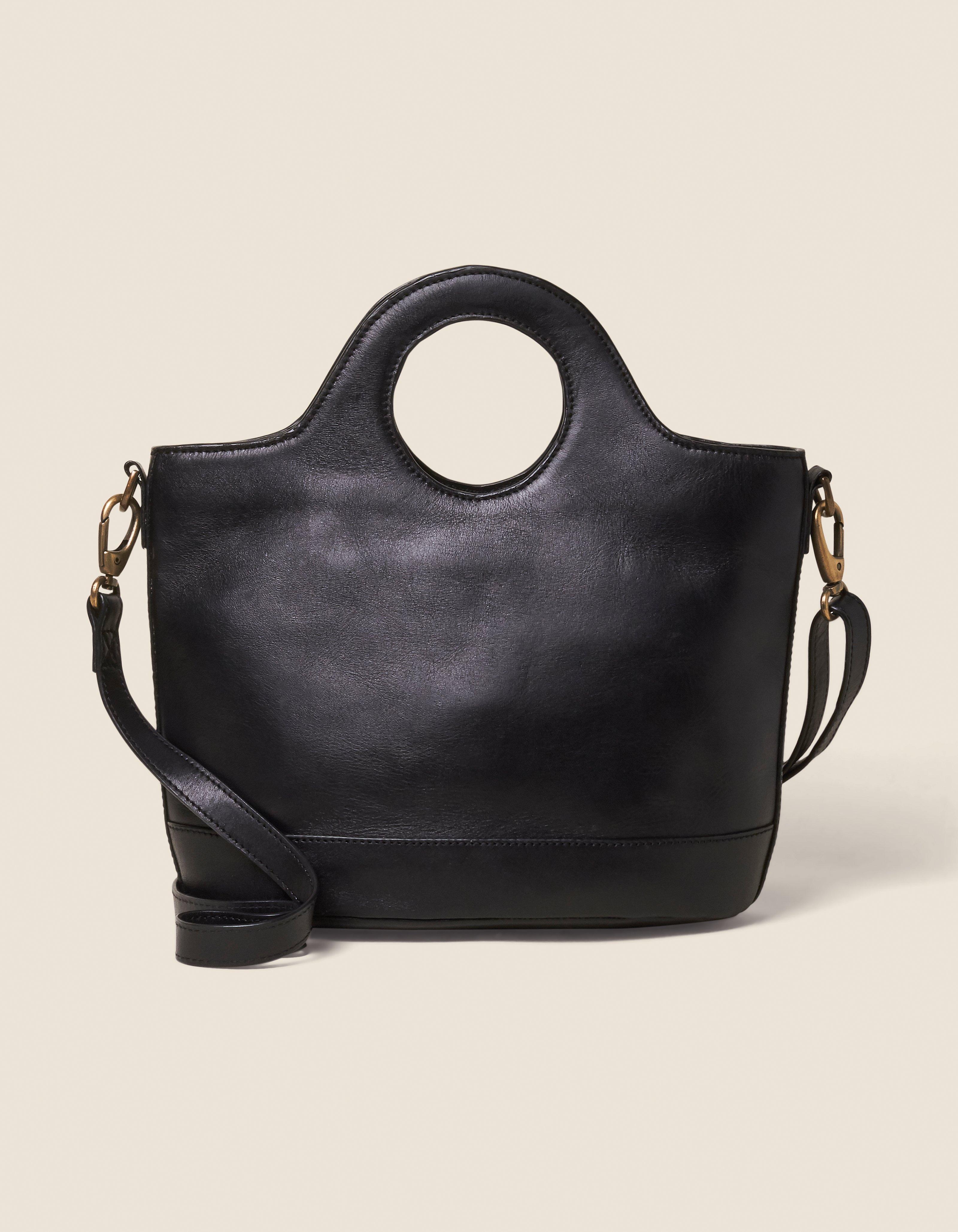 fat face leather tote bag