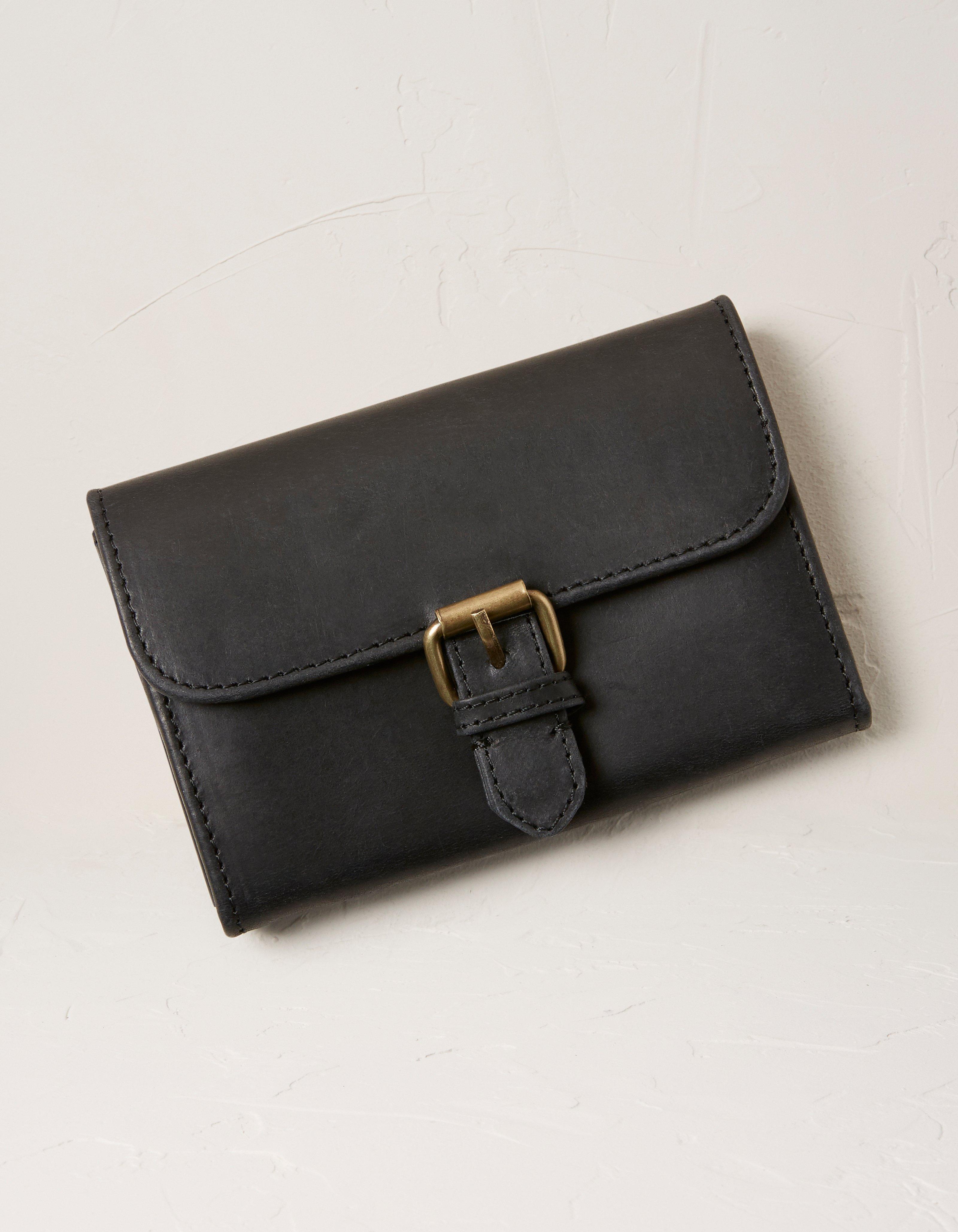 fat face black leather bag