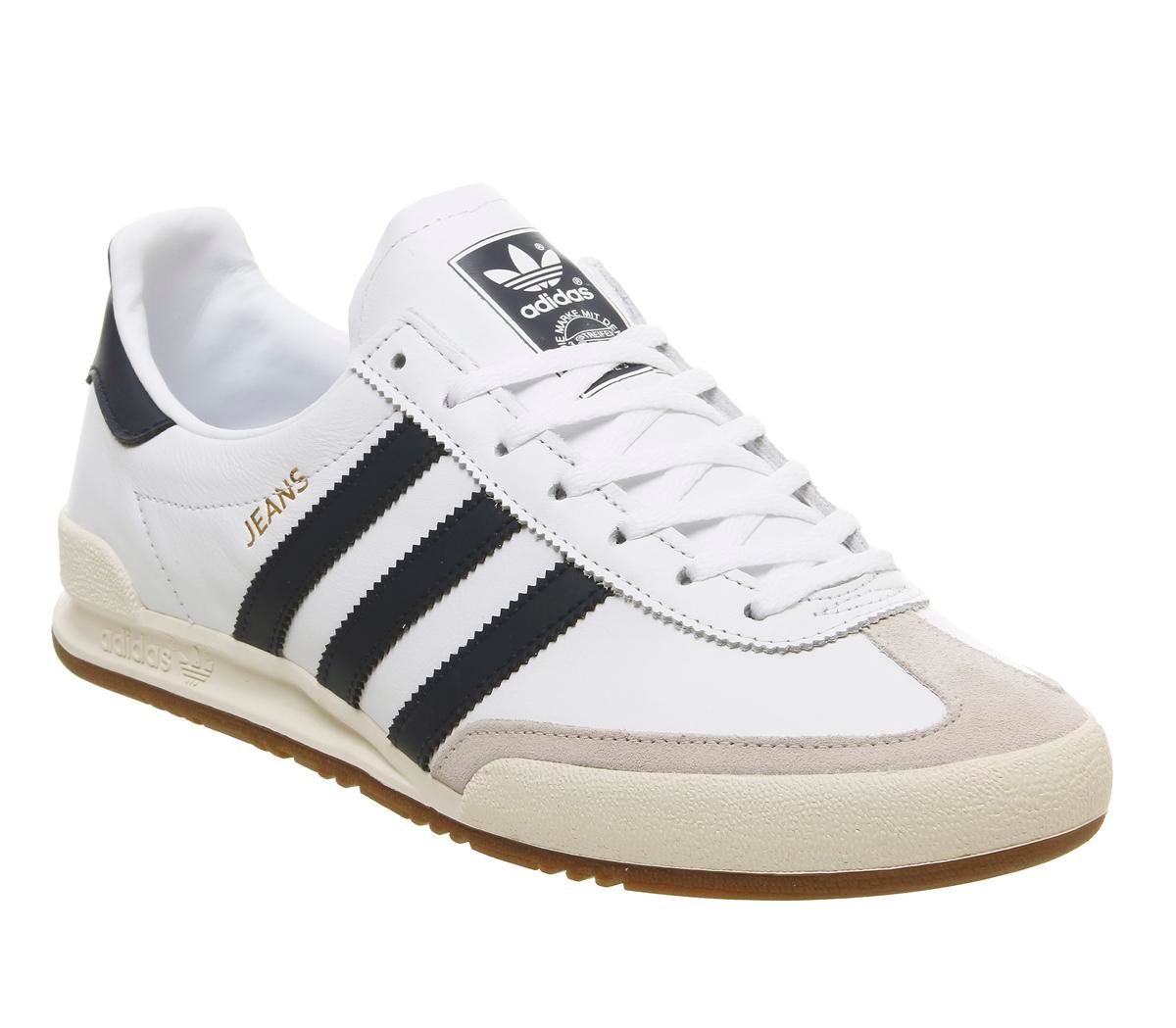 adidas jeans white navy
