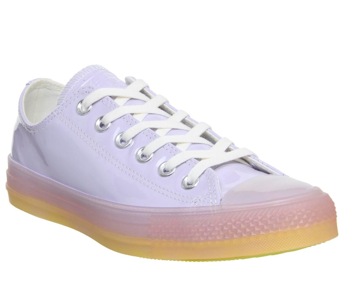 purple and yellow converse