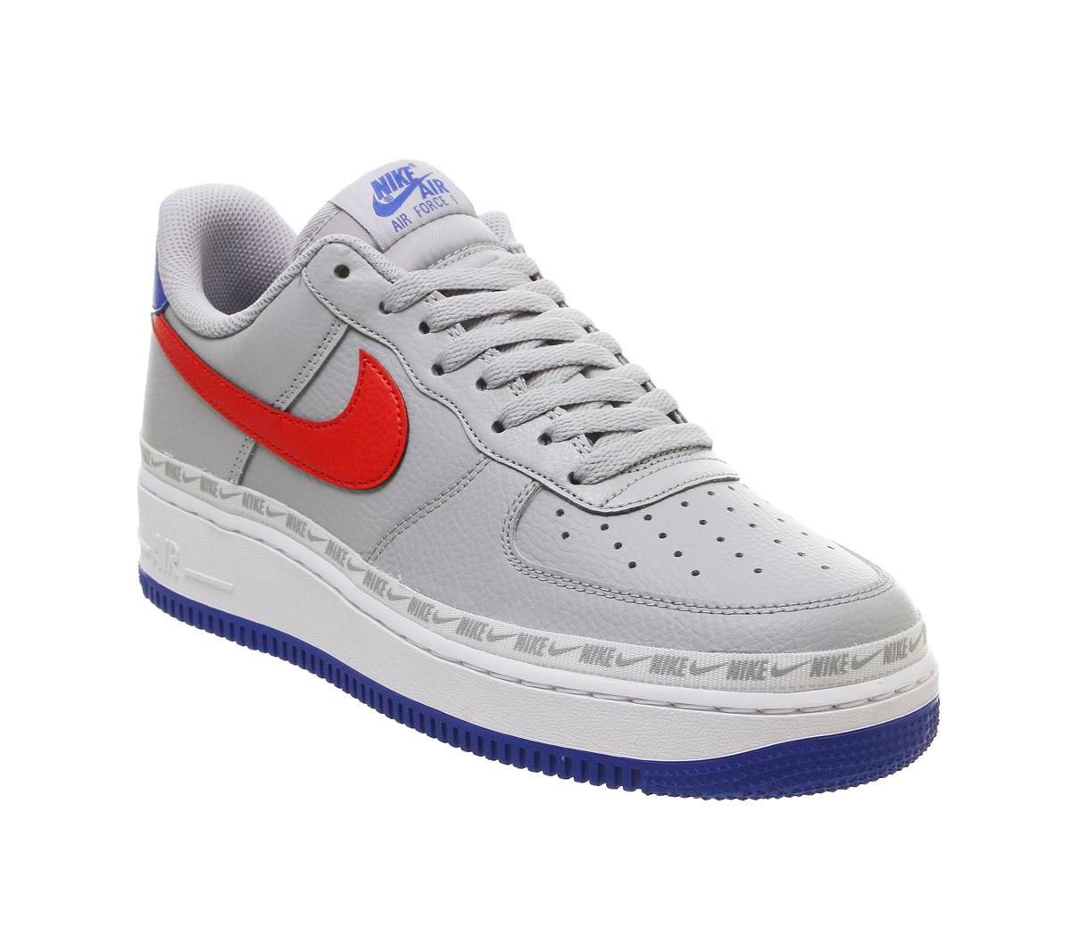 blue white and gray air force ones