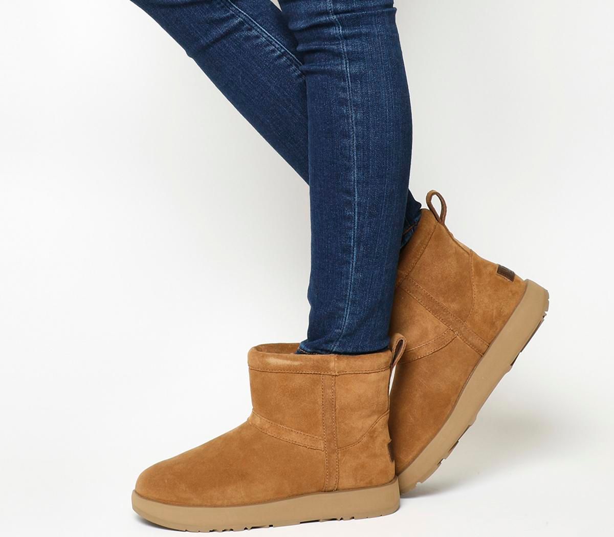 ugg classic lux abree short chestnut suede