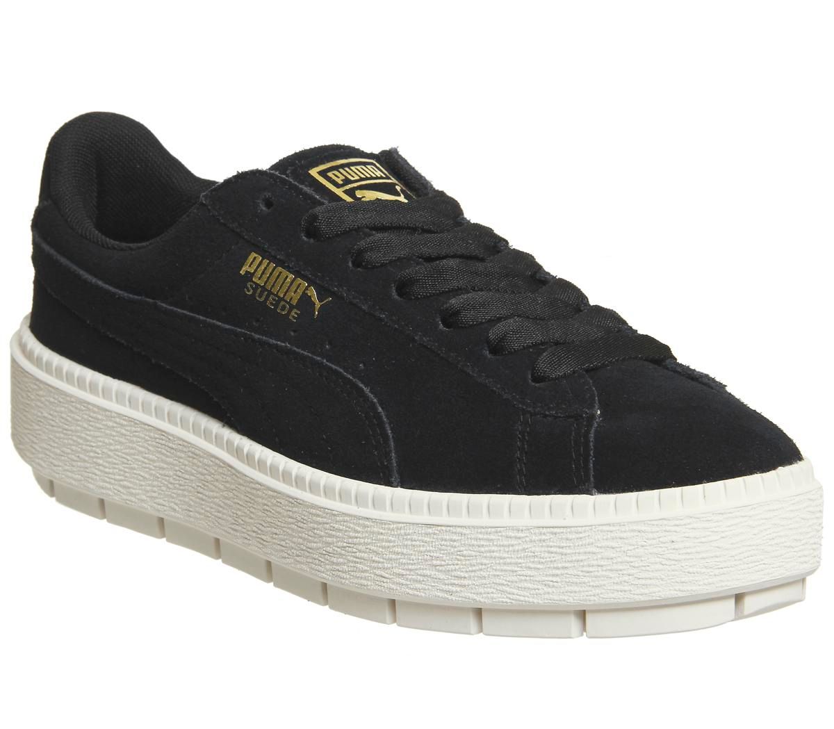 puma suede trace platform black