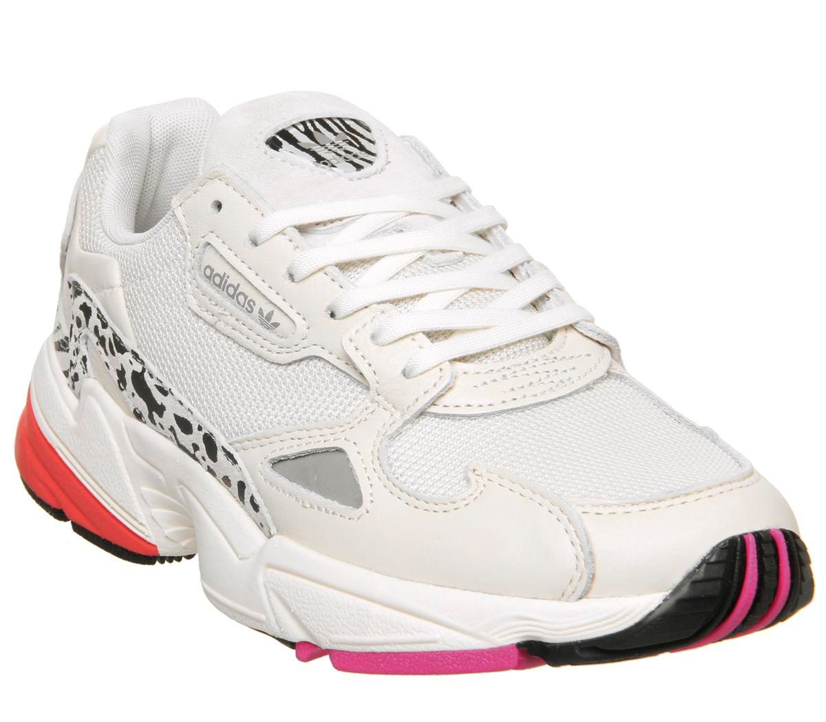 adidas falcon off white core black shock pink