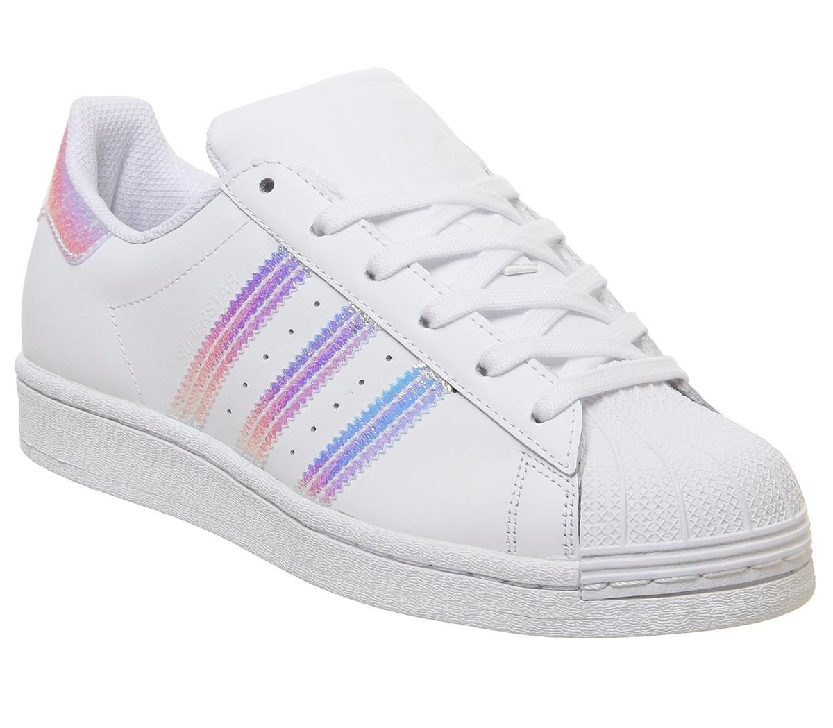 adidas superstar white and metallic