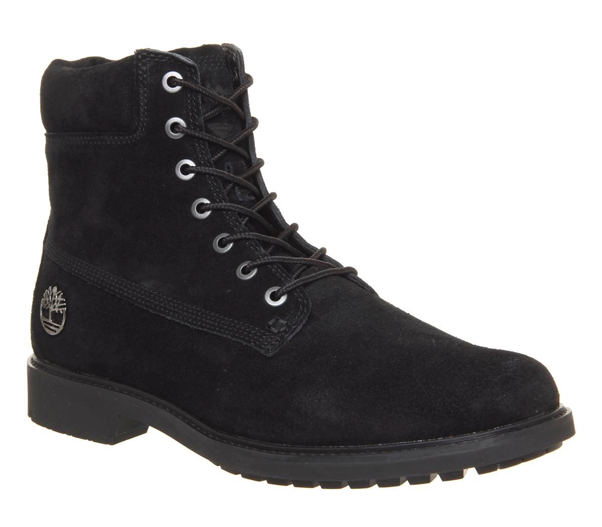 timberland mens slim boots black suede