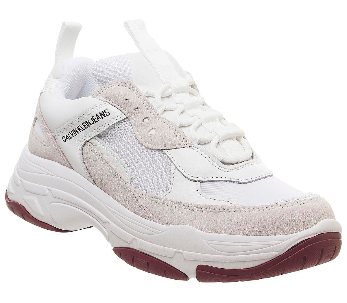 calvin klein maya white chunky trainers