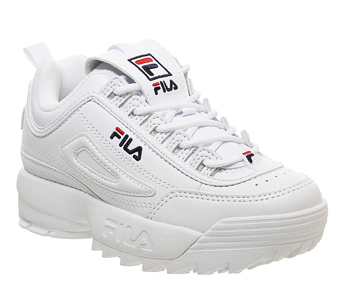 fila disruptor kids white