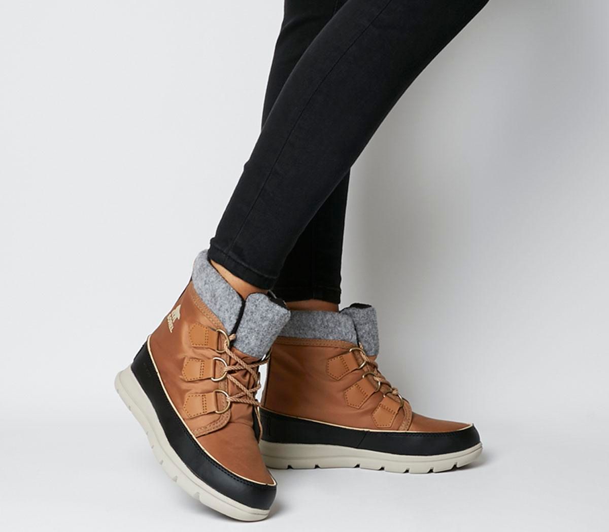 sorel explorer carnival waterproof nylon boots with microfleece lining