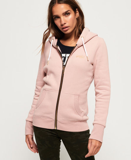 superdry orange label zip hoodie