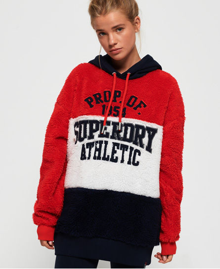 superdry aria applique borg hoodie