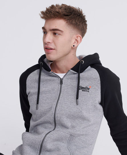 superdry orange label full zip hoodie